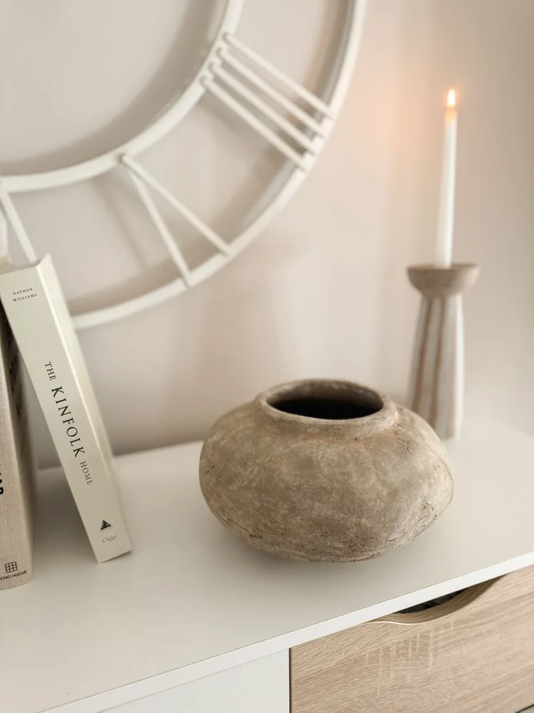 Rustic ceramic statement vase