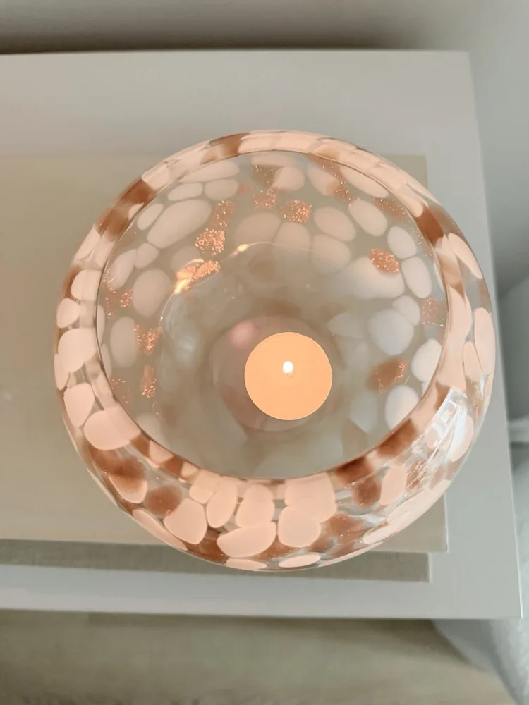 Decorative glass candle holder