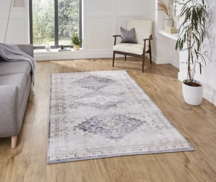 Topaz grey/beige traditional patterned rug