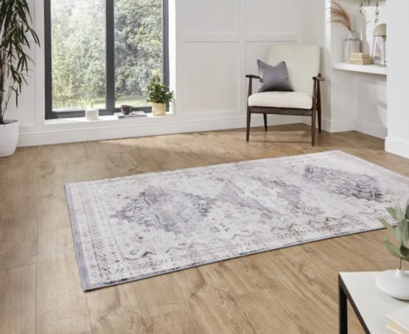 Topaz grey/beige traditional patterned rug