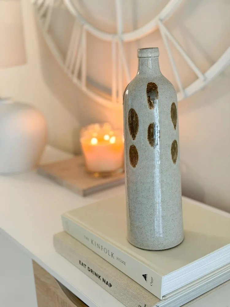 Ceramic terracotta glazed spot vase