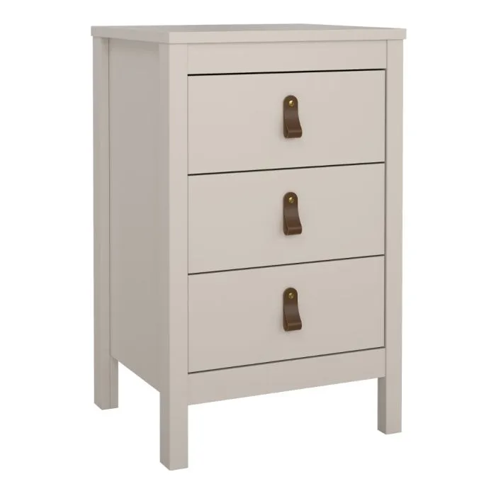 Loft three drawer bedside table in Cashmere