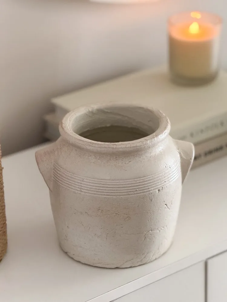 French vintage style artisan pot vase