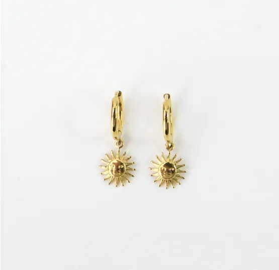 Sun charm earrings