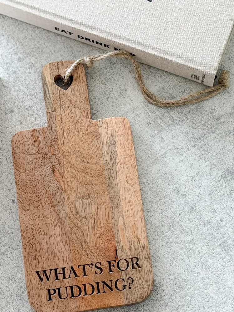 Wooden ‘Whats for pudding’ board with heart