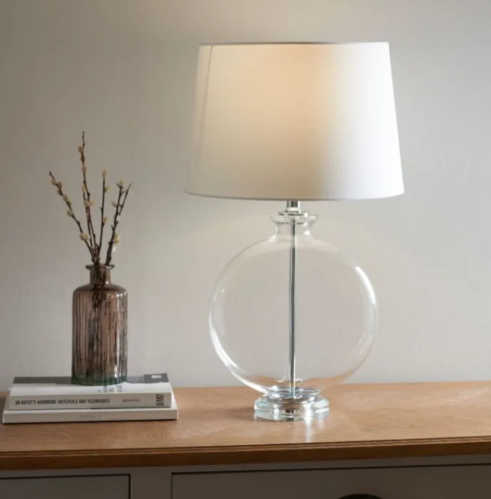 Clear glass statement lamp