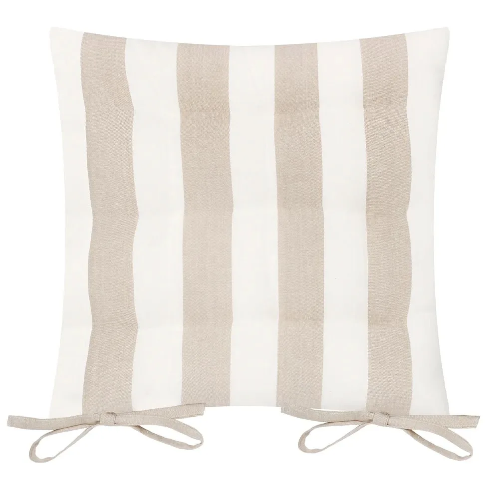 Pair of quality stripe cotton tie on seat pads
