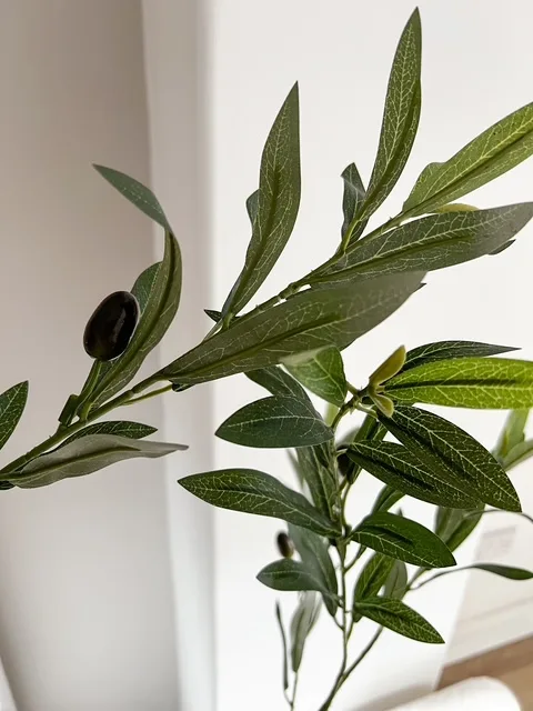 Large faux potted olive tree