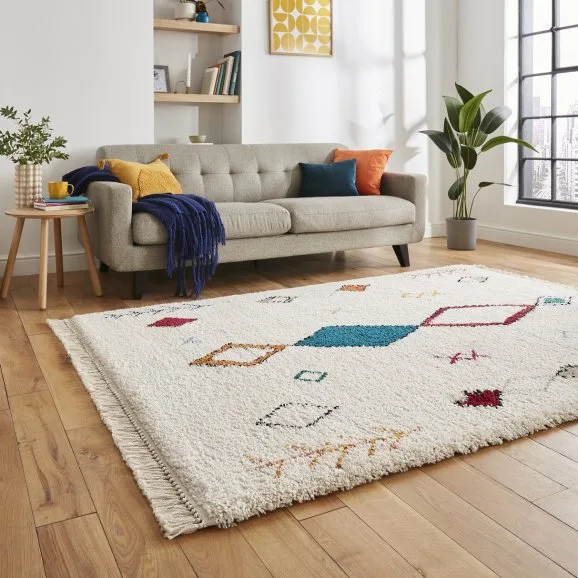 Boho tribal multi coloured rug – 3 sizes