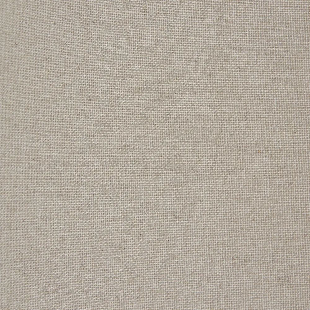 Squat White Beaded Ceramic Lamp With Linen Shade