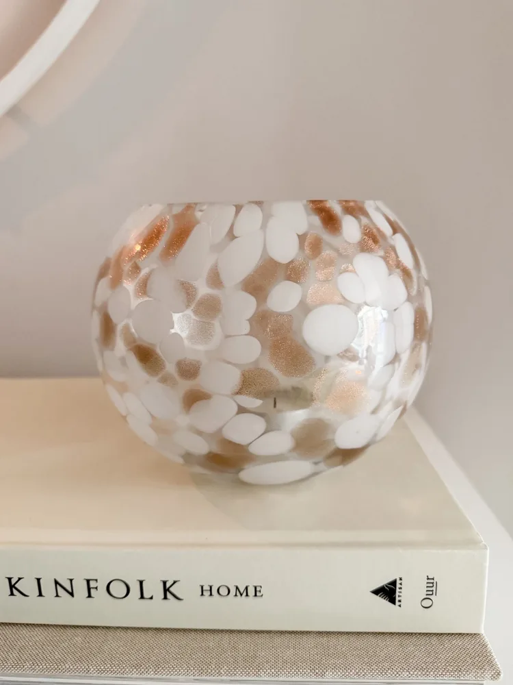 Decorative glass candle holder