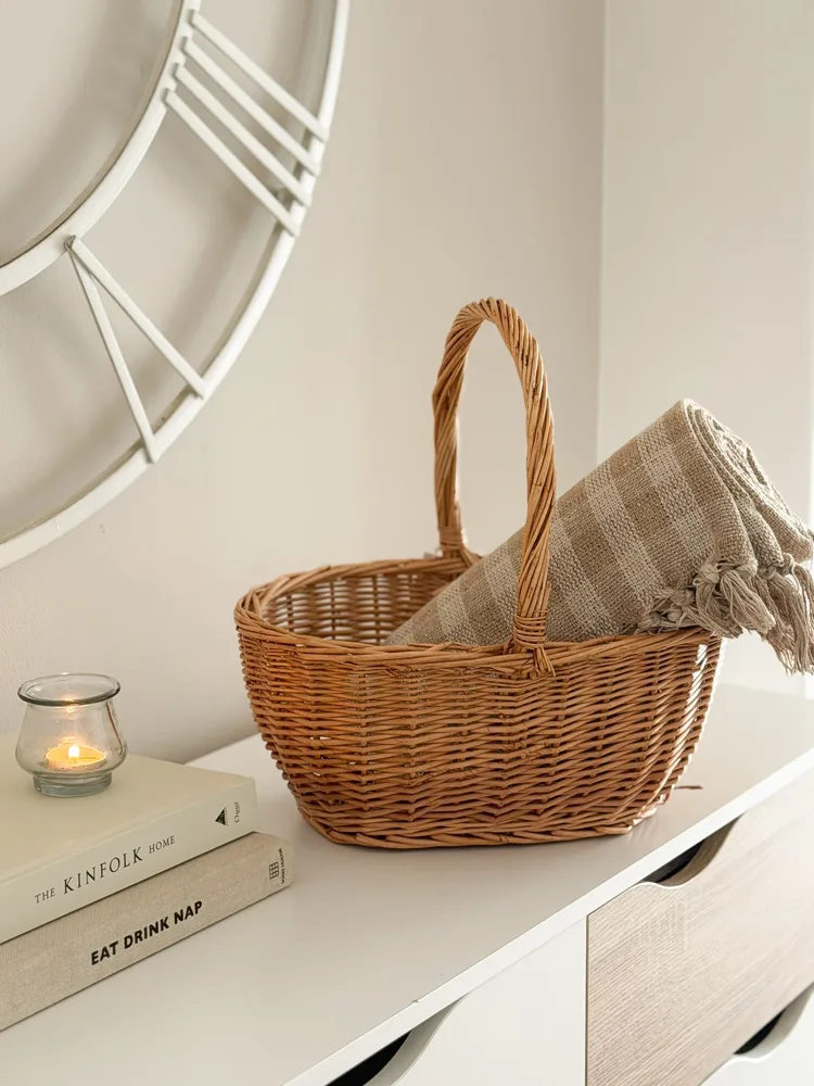 Wicker handled basket