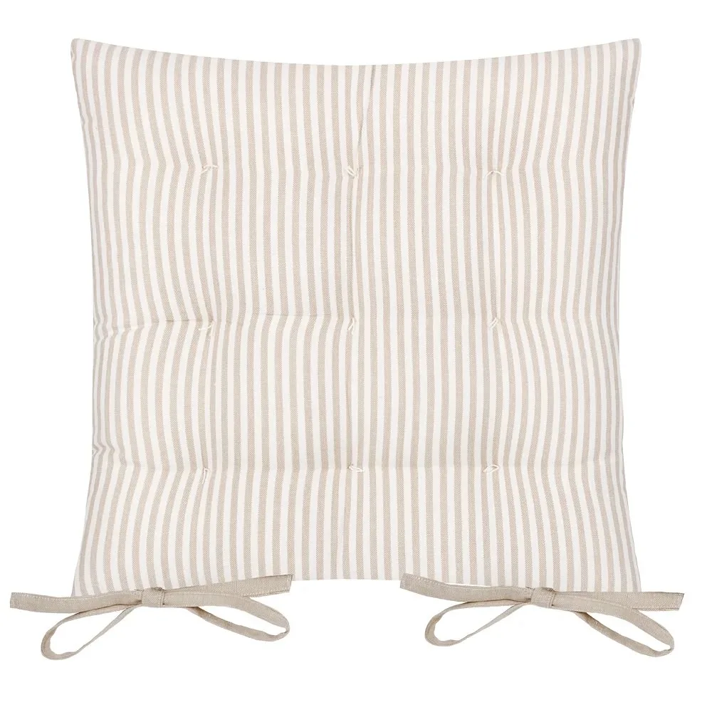 Pair of quality stripe cotton tie on seat pads