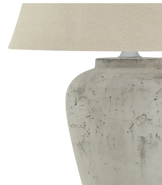 Darcy Antique White Table Lamp With Linen Shade