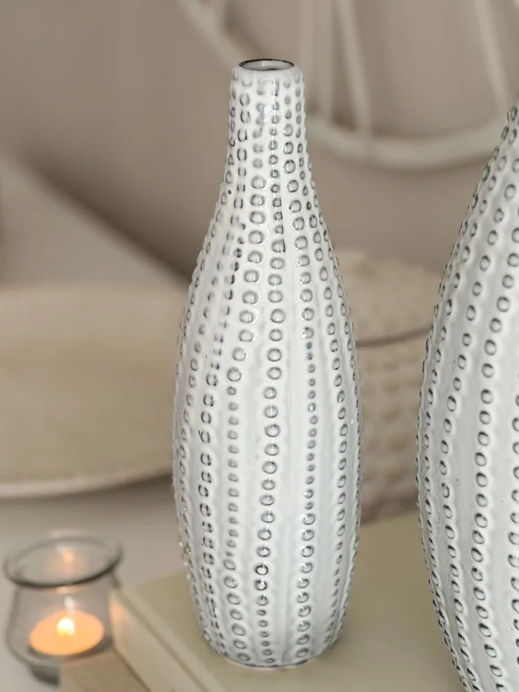 Ceramic beaded stoneware vase