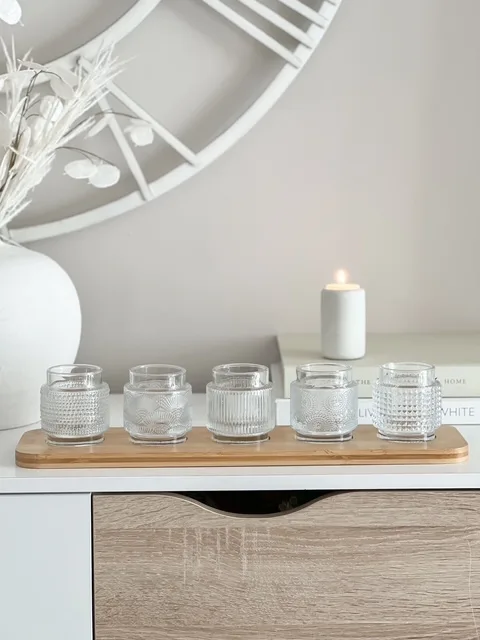 Beautiful statement long candle display tray
