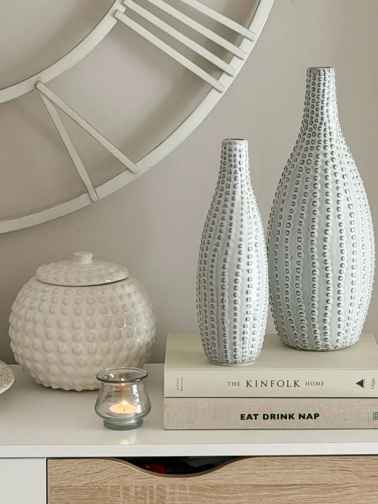 Ceramic beaded stoneware vase