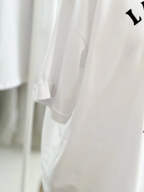 Soft round neck loose top in white