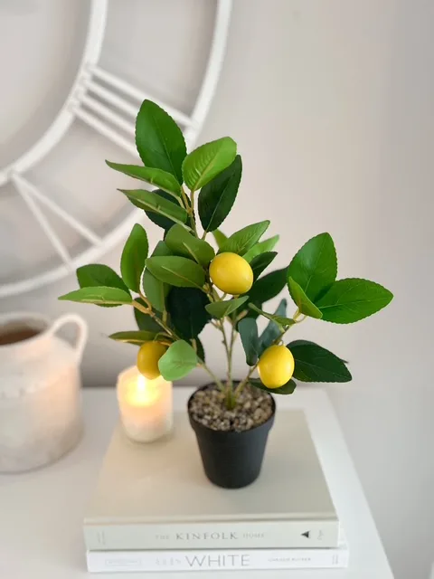 Faux potted lemon tree