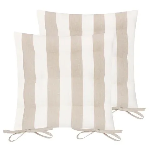 Pair of quality stripe cotton tie on seat pads