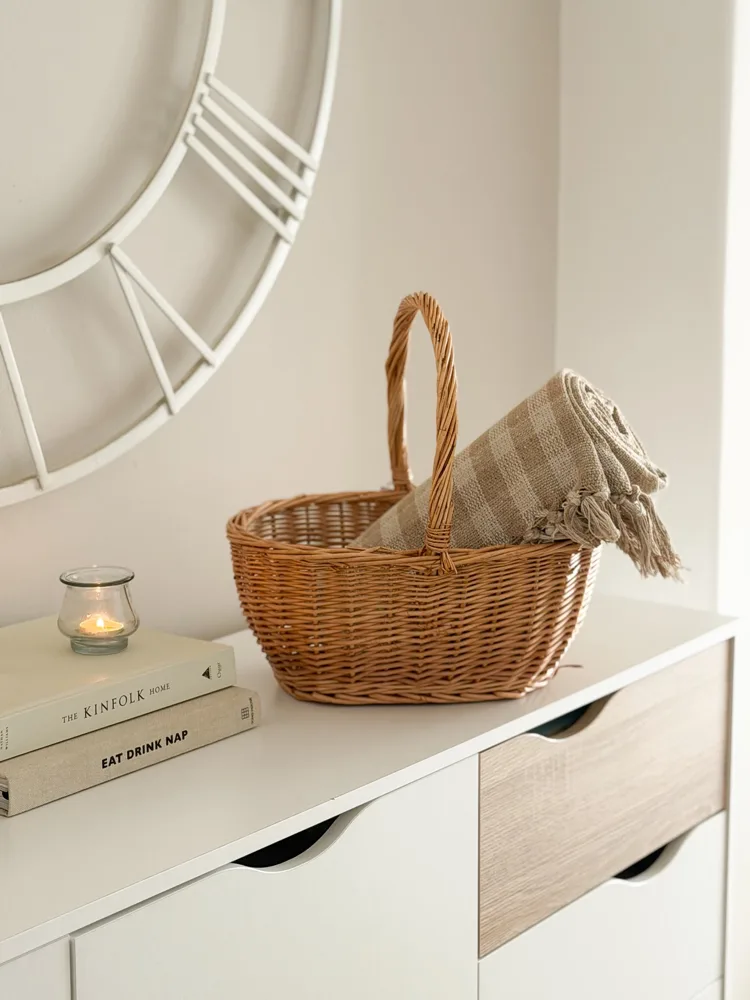 Wicker handled basket