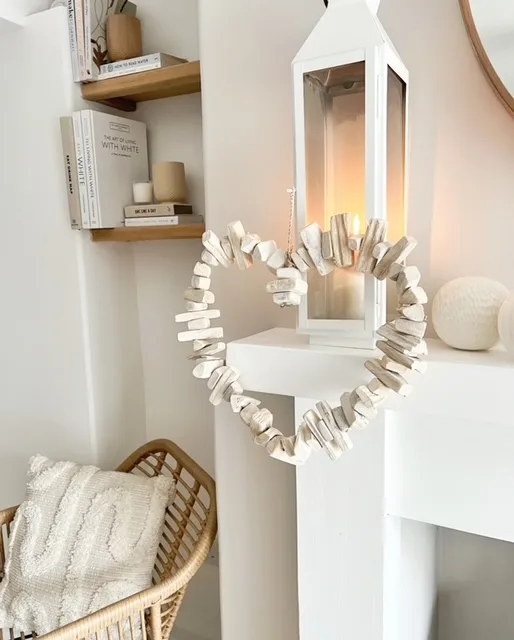 White wash decorative driftwood heart