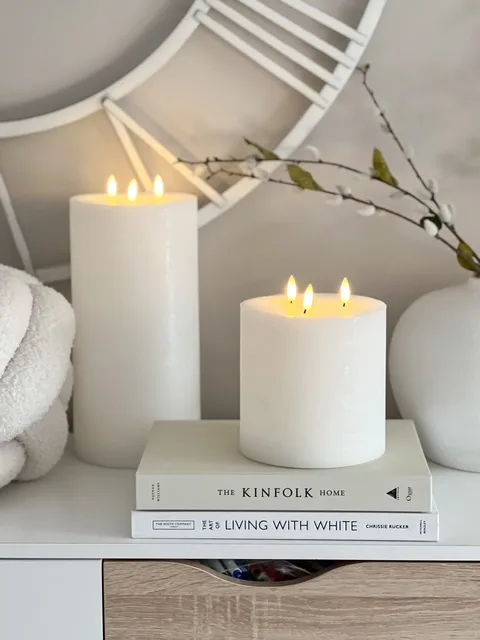 Very large tall triple wick LED candle