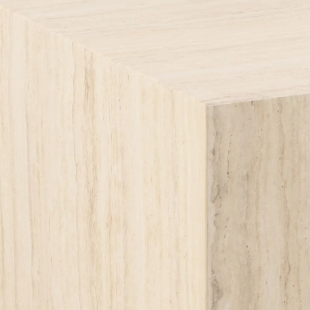 Dice Square Coffee Table in Light Travertine Effect