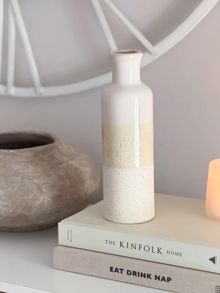 Tall three tone ceramic vase