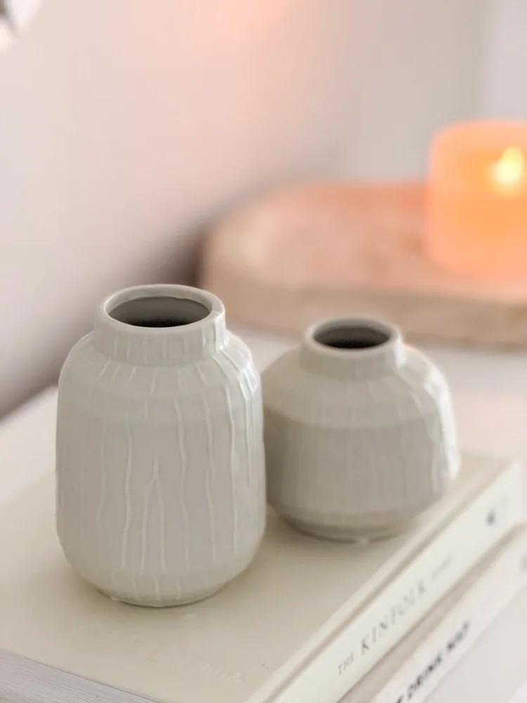 Small ceramic pistachio glazed vase