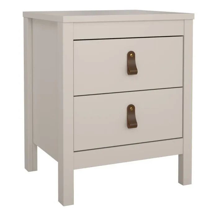 Loft two drawer bedside table in Cashmere