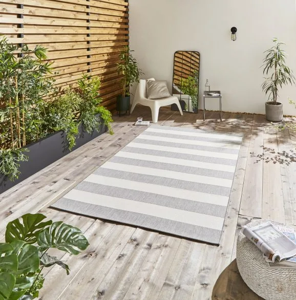 Bude outdoor rug – grey & light beige – 3 sizes